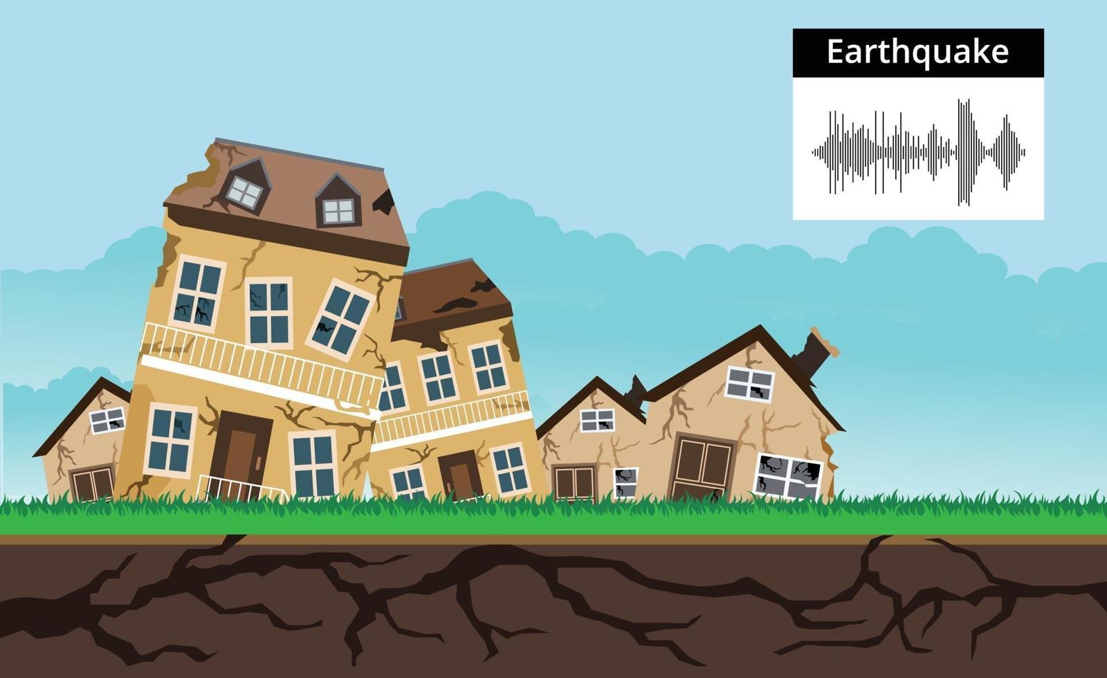 aardbeving, natuurrampen, vectorontwerp vector