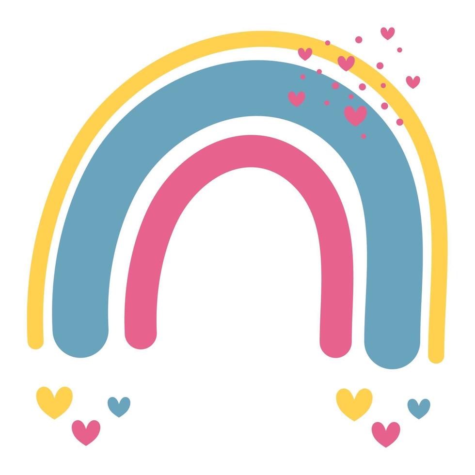 schattige regenbogen doodle vector