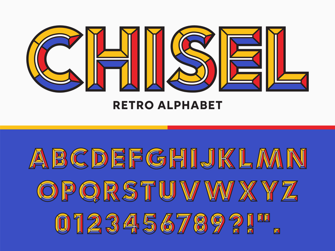 Beitel Retro alfabet vector