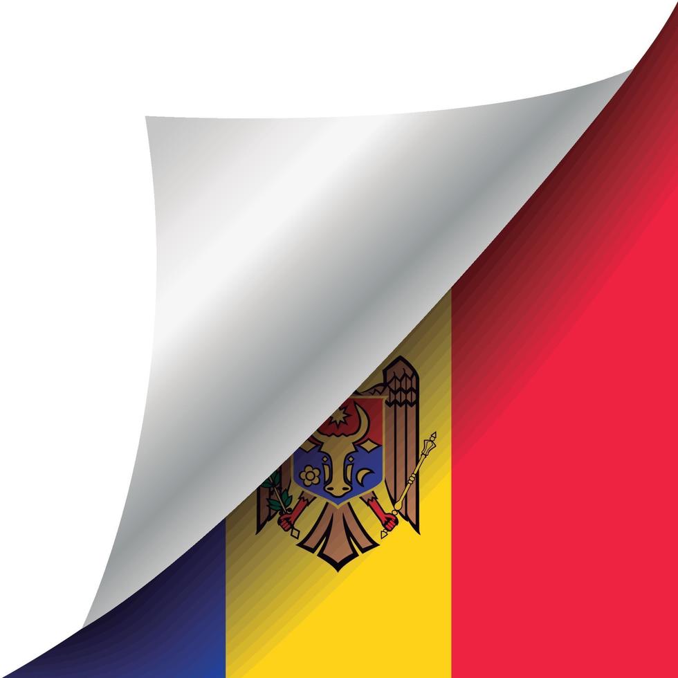 Moldavische vlag met gekrulde hoek vector