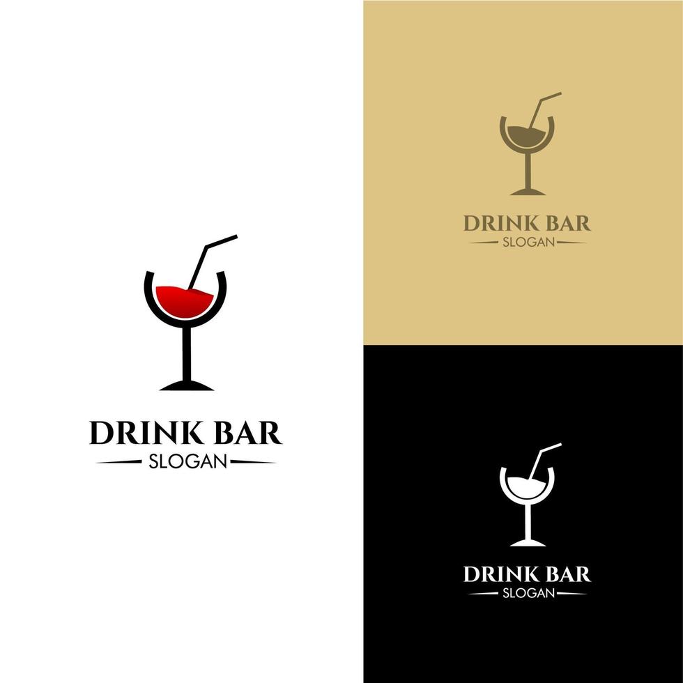 drinkbar logo ontwerpconcept modern, goed voor uw barbedrijf vector