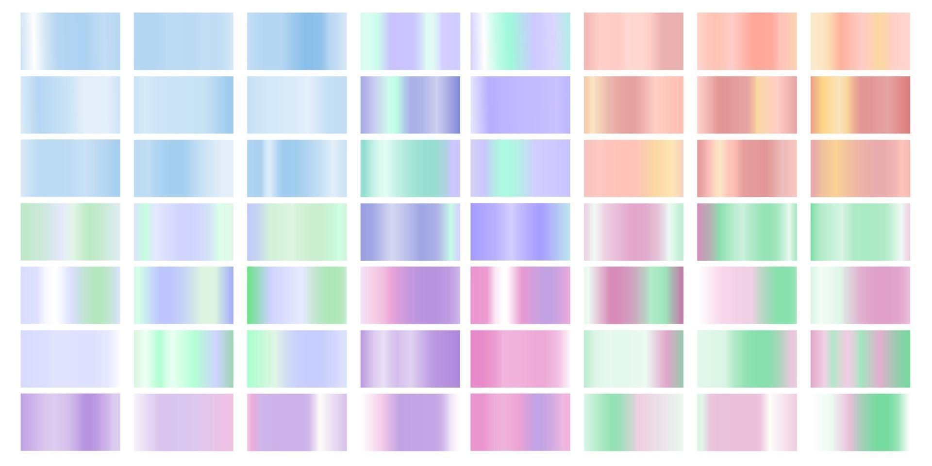 set kleurrijke pastel kleurverloop chroom kleur folie textuur achtergrond, vector