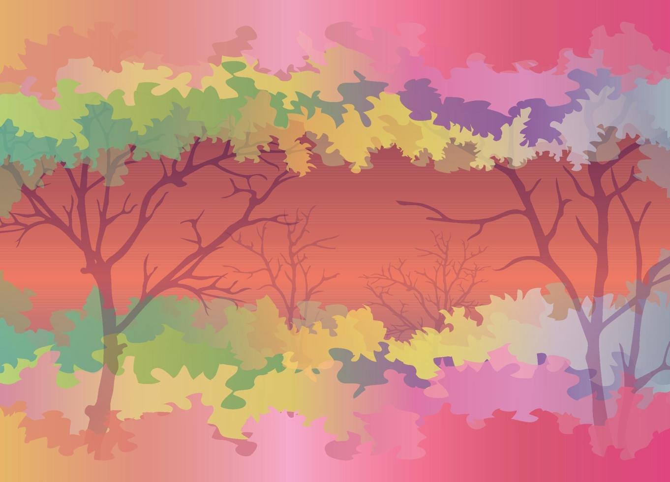 achtergrond kleurrijk bos in het seizoen vector