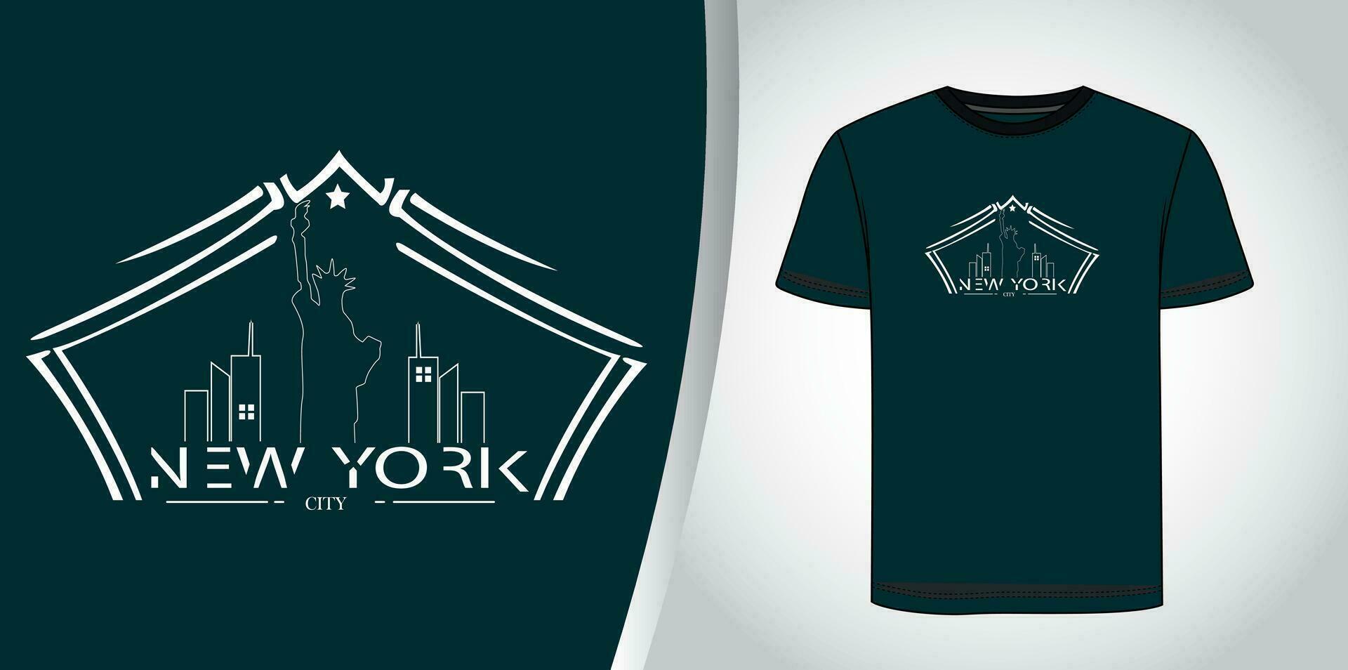 vector t overhemd ontwerp horizon reizen label, nieuw york stad.