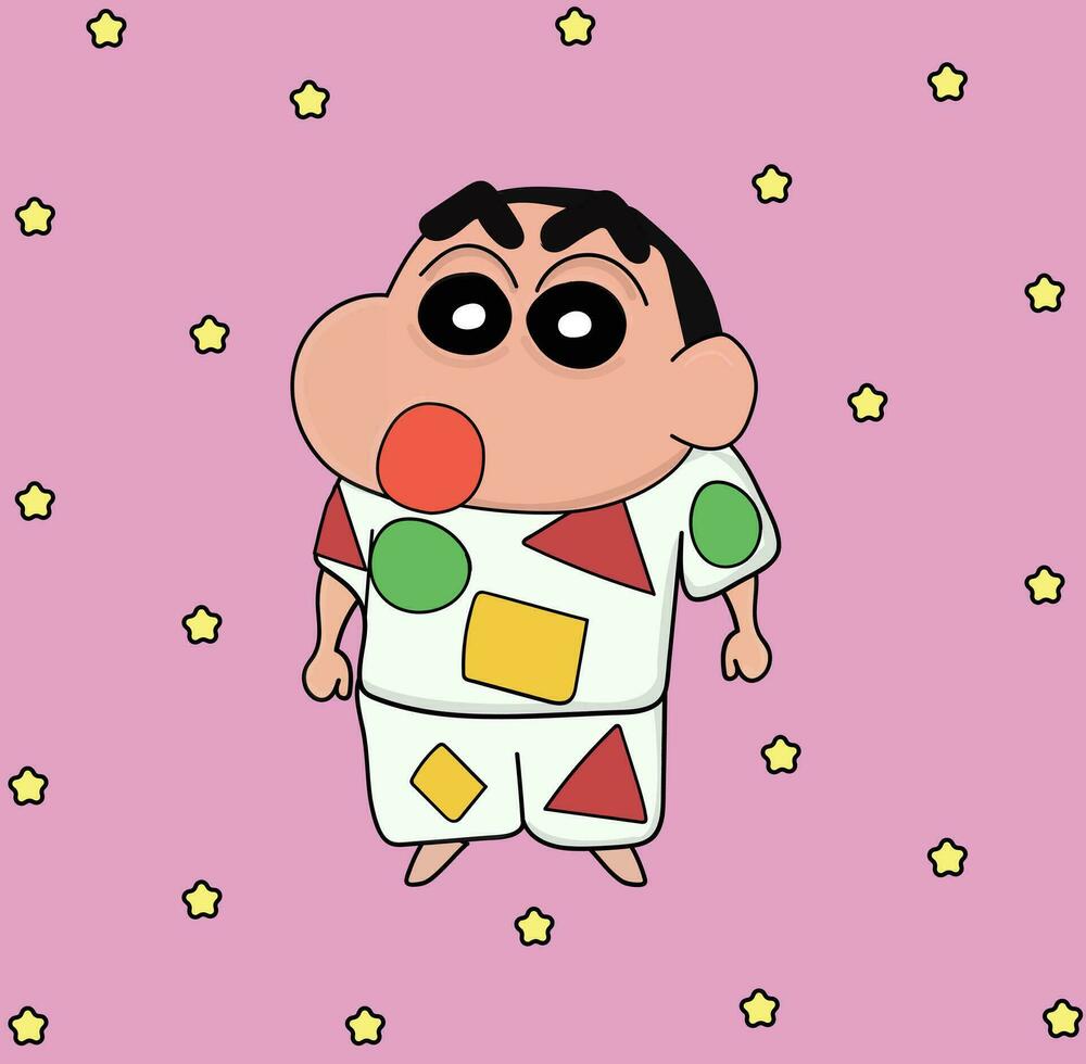 shinchan in nacht pak vector