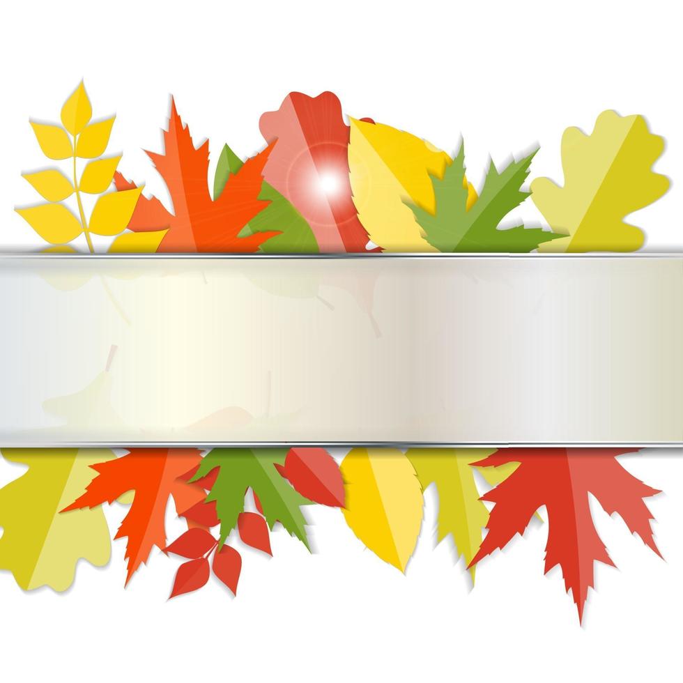 glanzende herfst natuurlijke bladeren achtergrond. vector illustratie