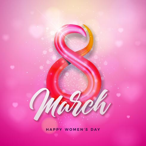 8 maart Happy Women&#39;s Day Design vector