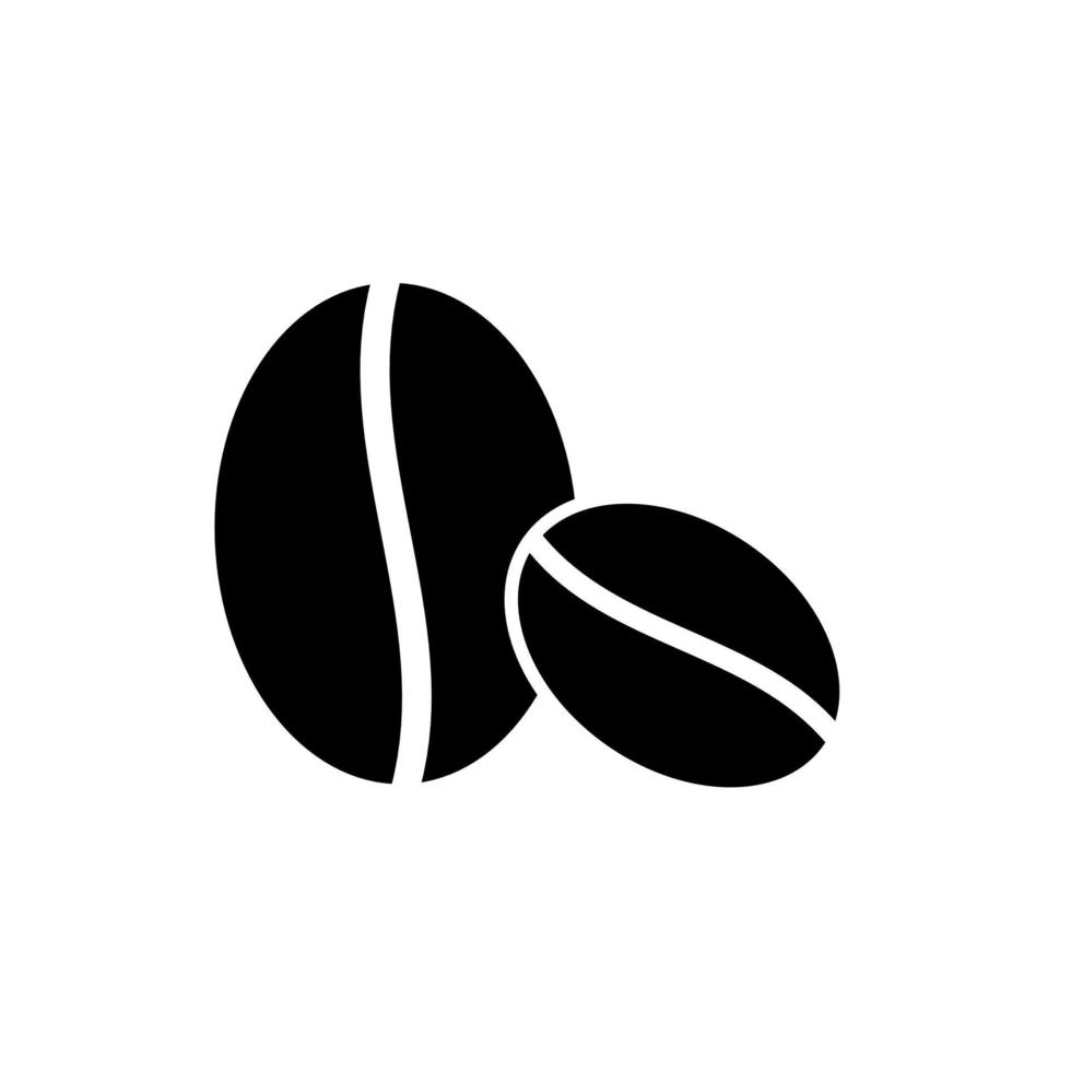 twee koffiebonen icoon in vlakke stijl vector