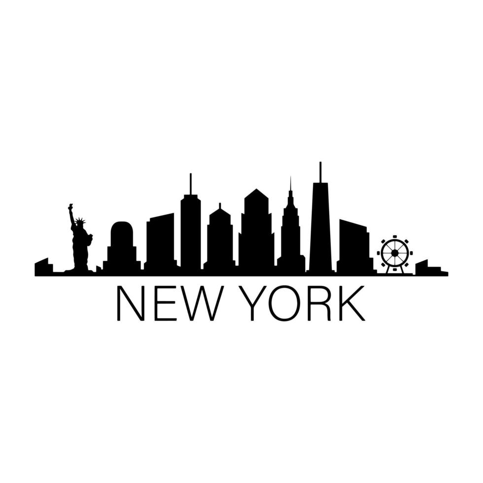 skyline van new york geïllustreerd op witte achtergrond vector