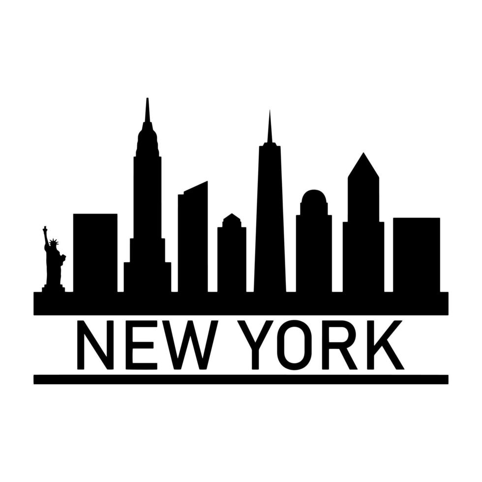 skyline van new york geïllustreerd op witte achtergrond vector