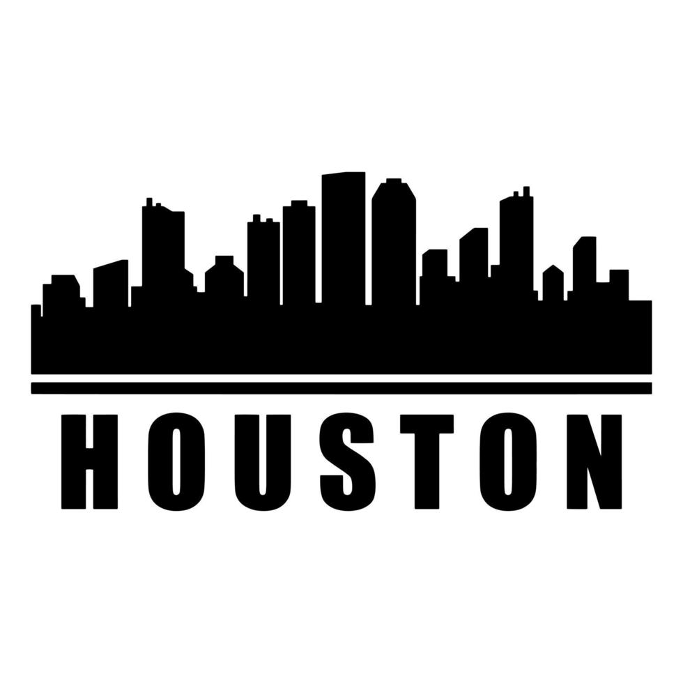 skyline van Houston geïllustreerd op een witte achtergrond vector