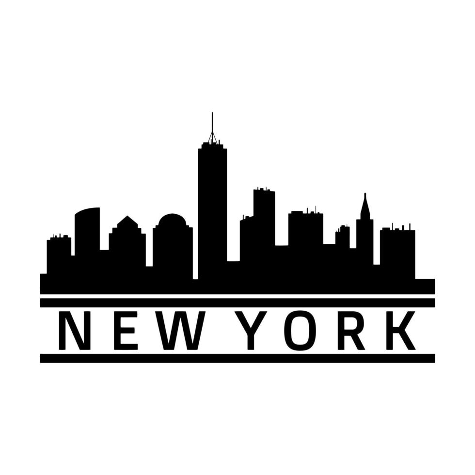 skyline van new york geïllustreerd op witte achtergrond vector