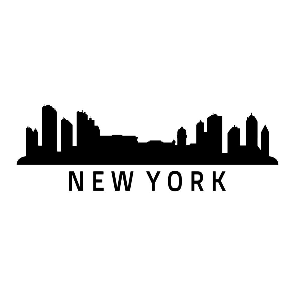 skyline van new york geïllustreerd op witte achtergrond vector