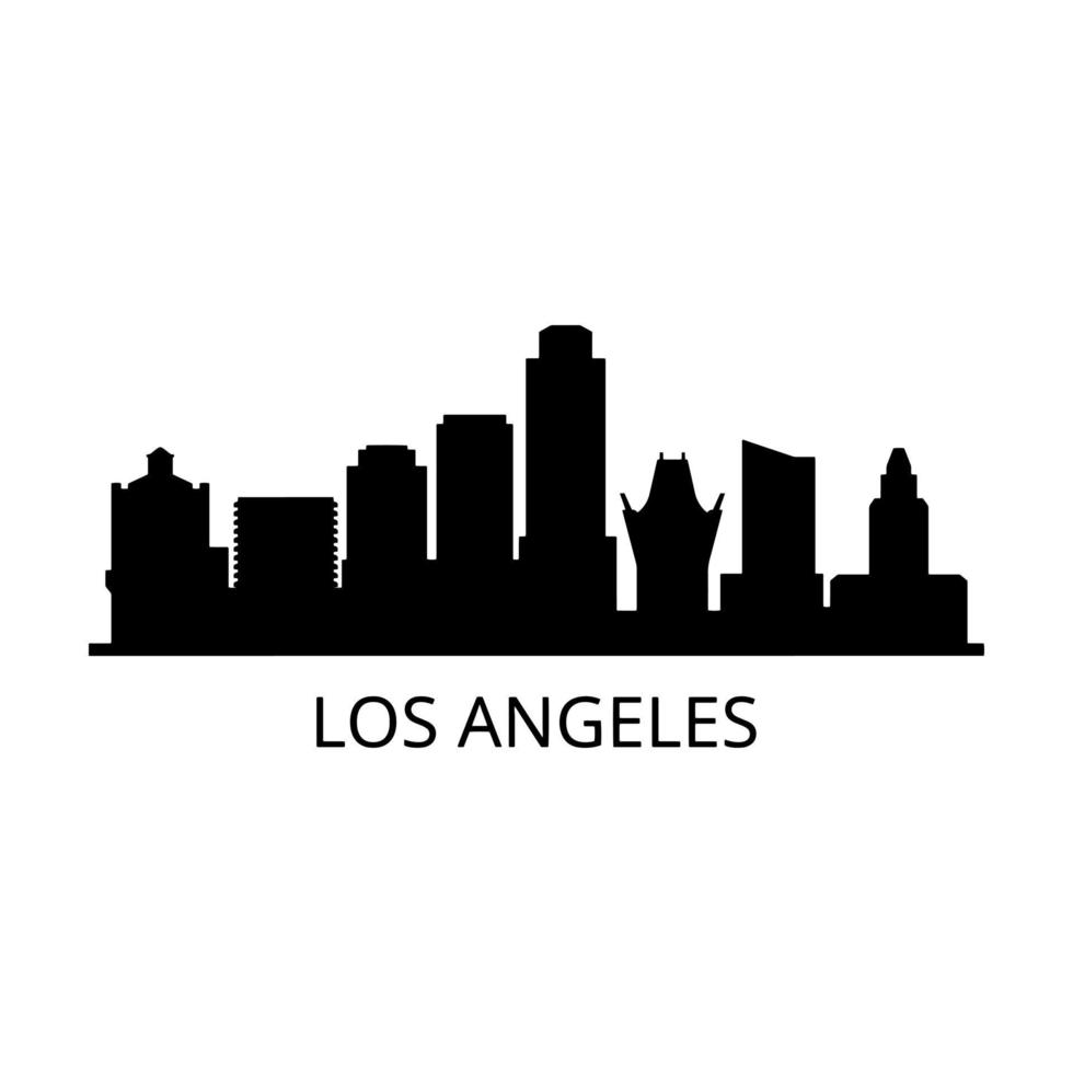 skyline van los angeles geïllustreerd op witte achtergrond vector