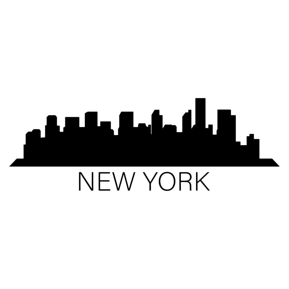 skyline van new york geïllustreerd op witte achtergrond vector
