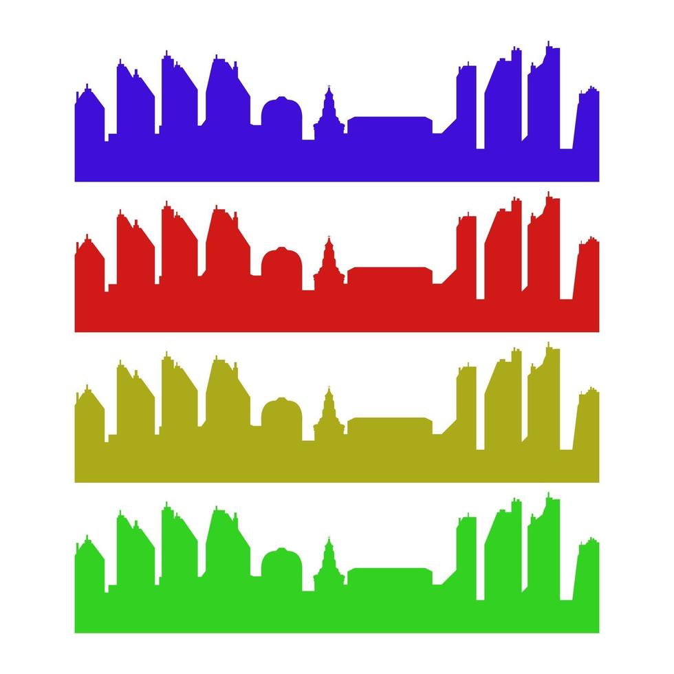 geïllustreerde stadshorizon op witte achtergrond vector