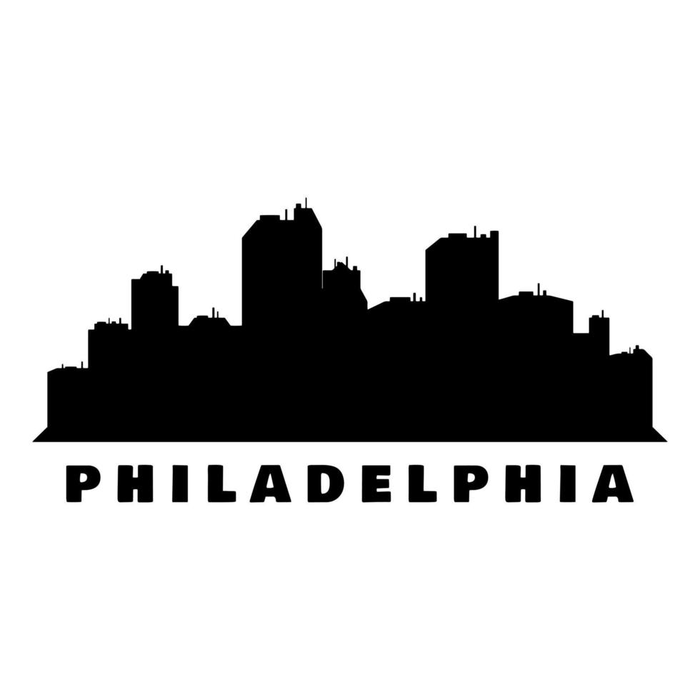 philadelphia skyline geïllustreerd op witte achtergrond vector