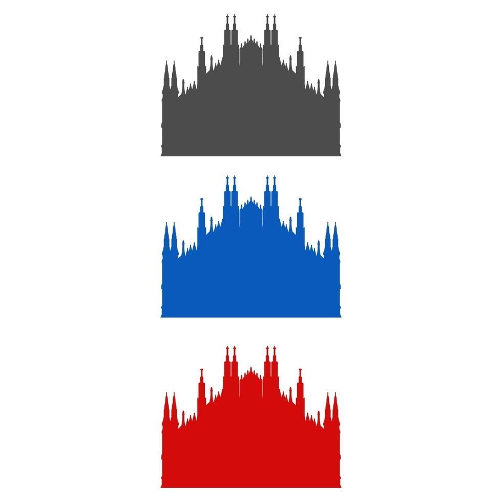 Milaan kathedraal geïllustreerd op witte achtergrond vector