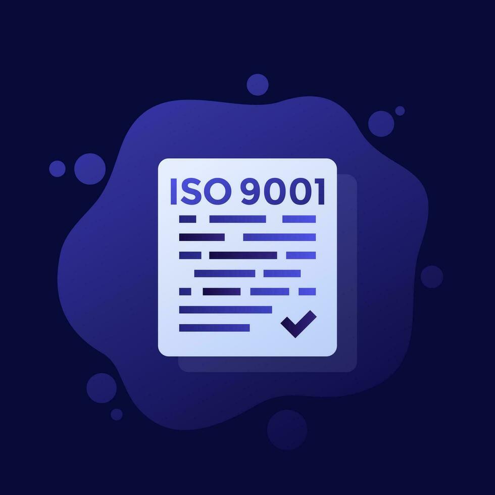 iso 9001 standaard- icoon, vector ontwerp