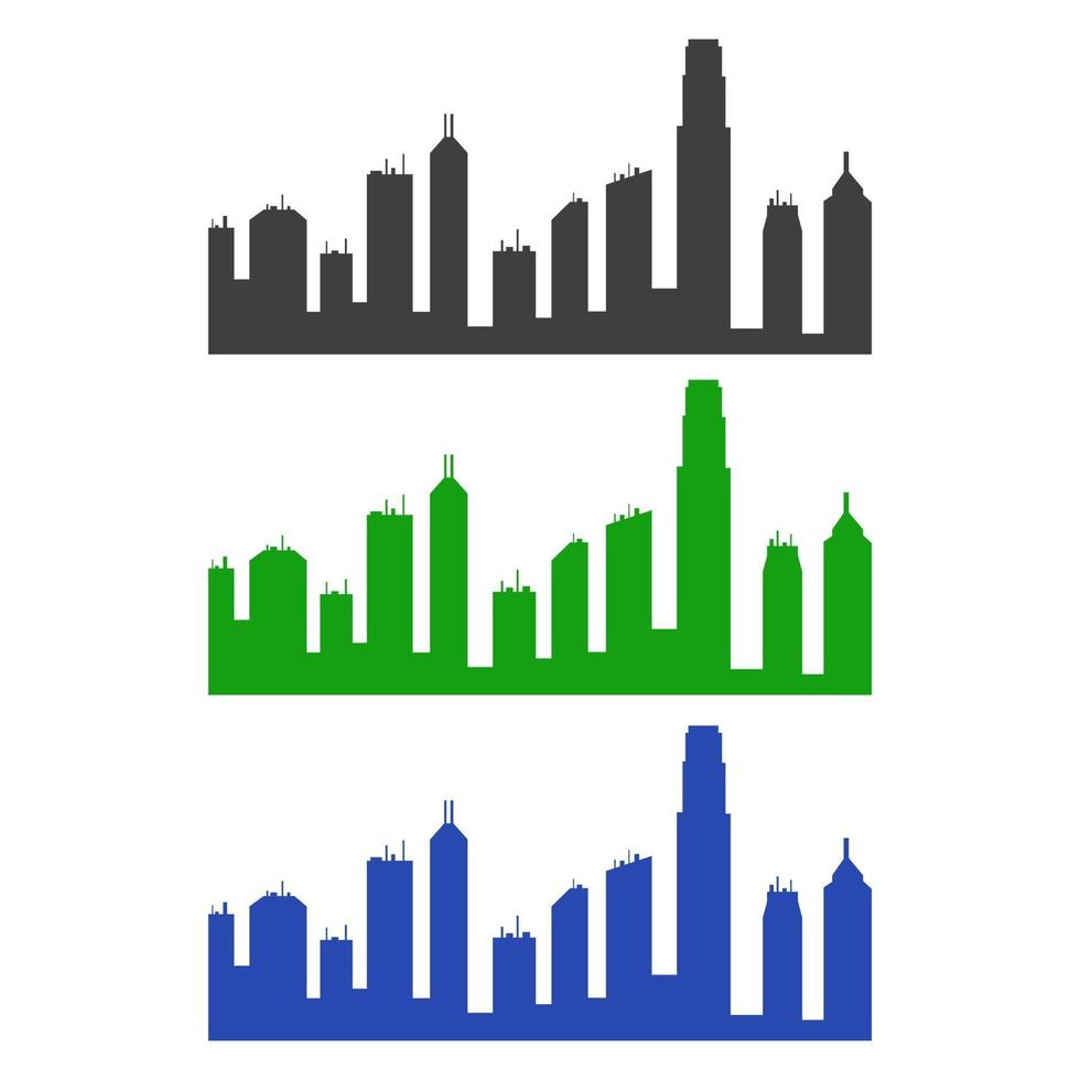 hong kong skyline iillustrated op witte achtergrond vector