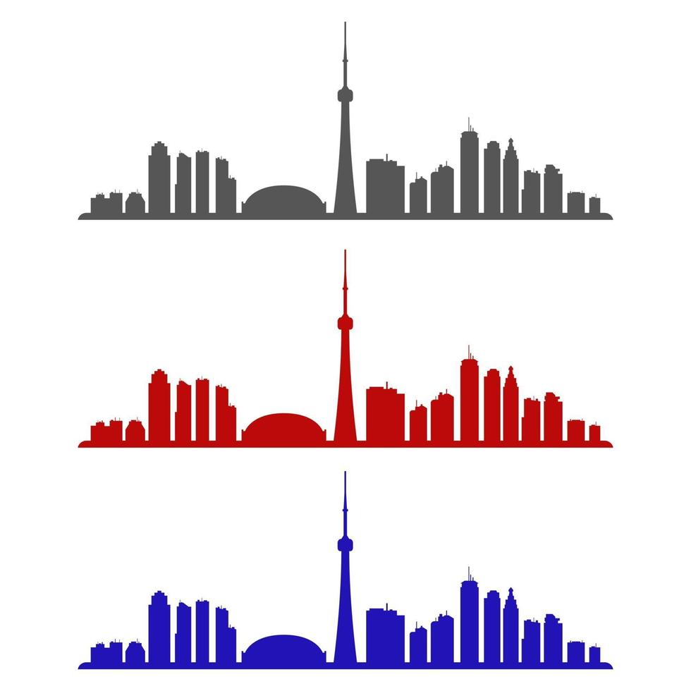 toronto skyline geïllustreerd op witte achtergrond vector