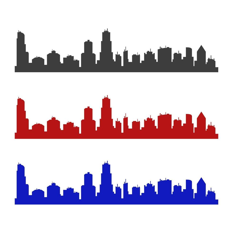 skyline van chicago geïllustreerd op witte achtergrond vector