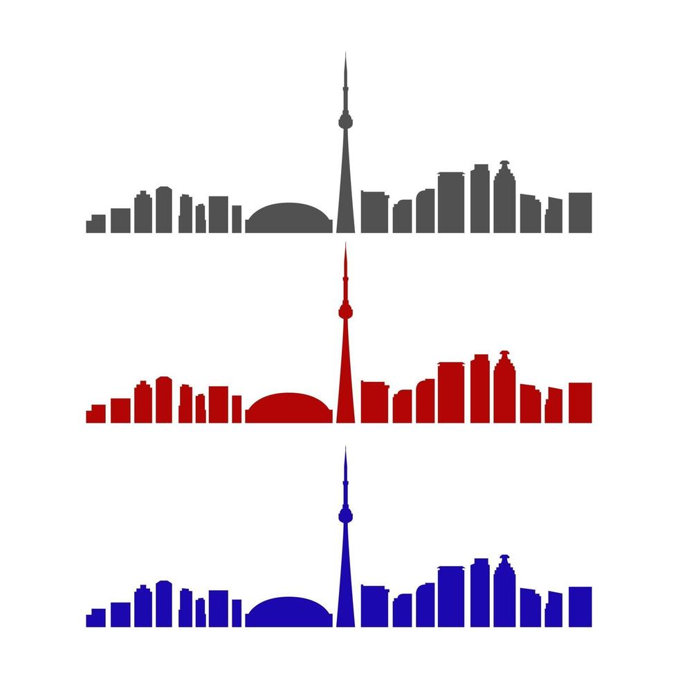 toronto skyline geïllustreerd op witte achtergrond vector