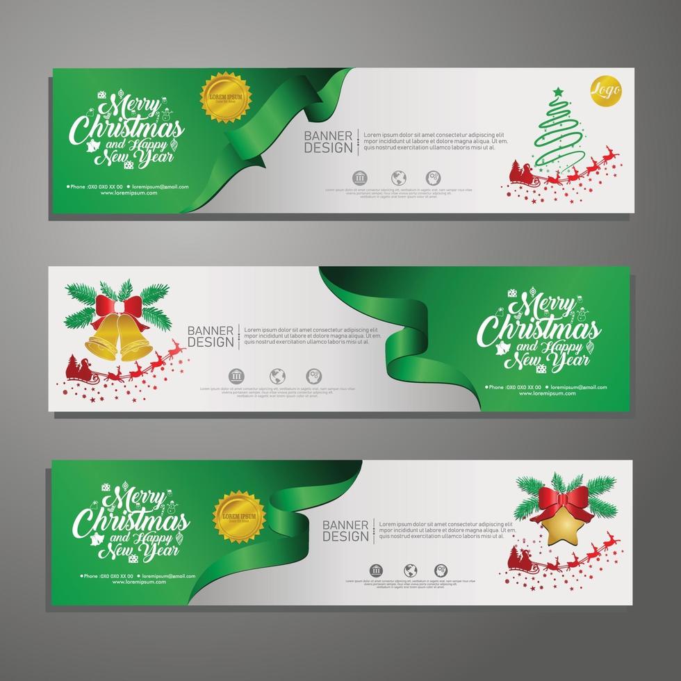 decor sjabloonontwerp vrolijk kerstfeest horizontale banner vector