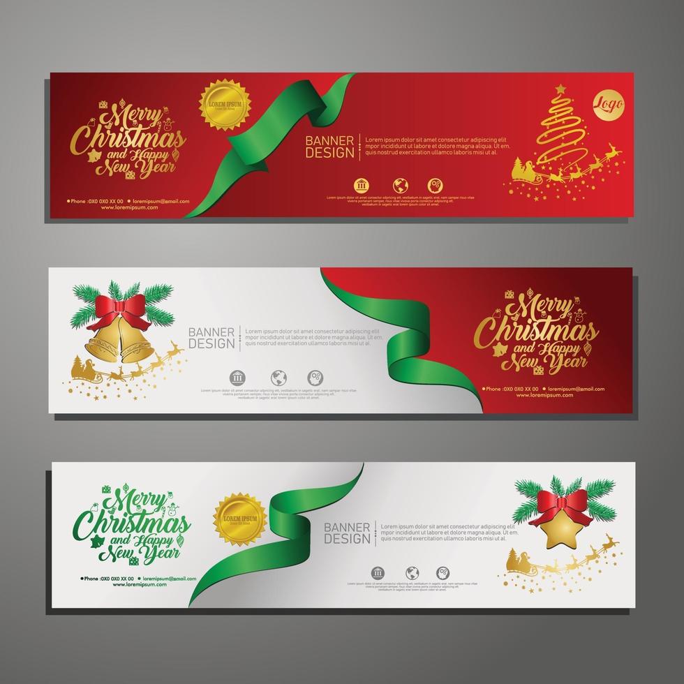 decor sjabloonontwerp vrolijk kerstfeest horizontale banner vector