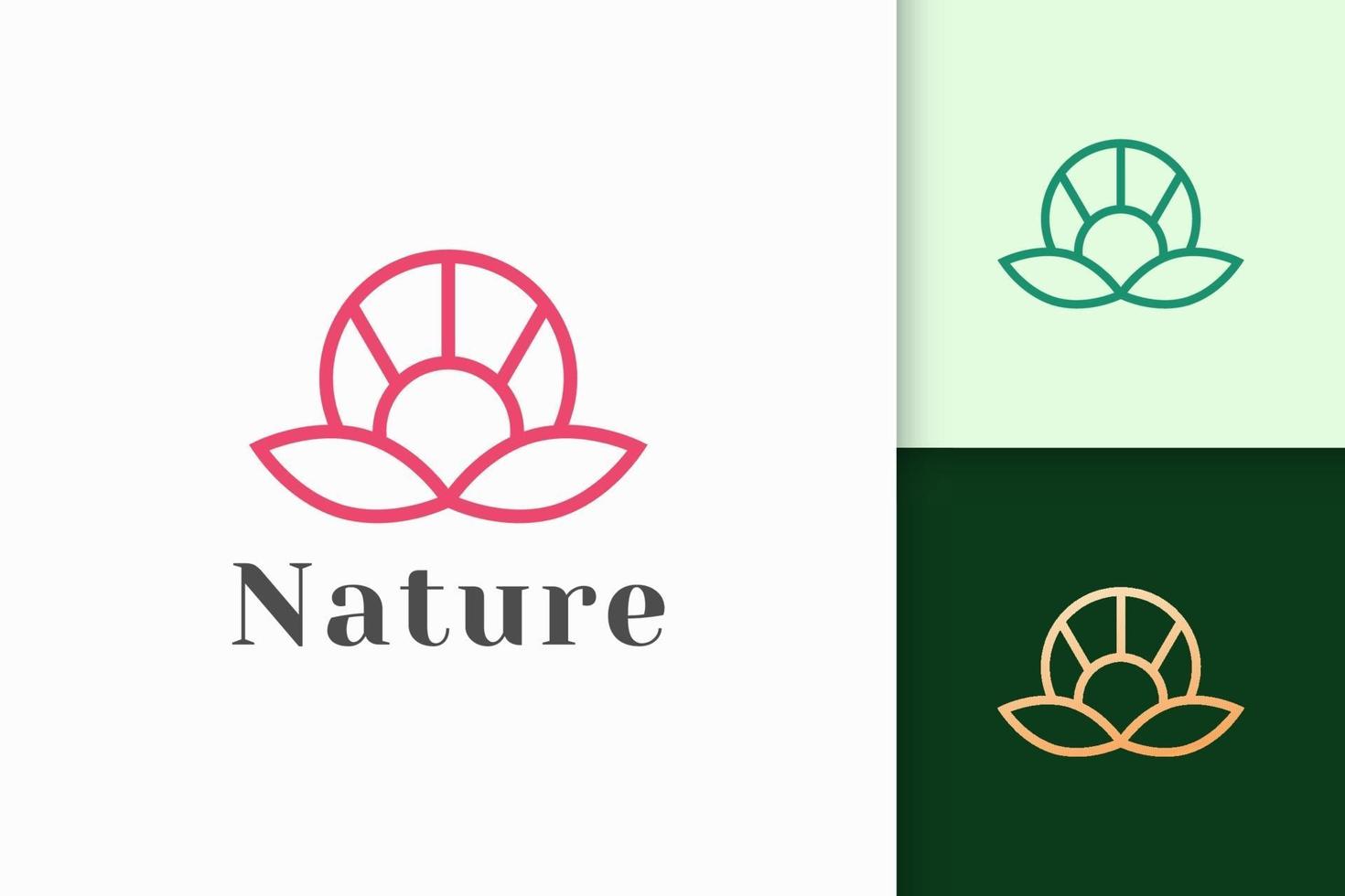 bloemlogo in vrouwelijke en luxe stijl voor gezondheid en schoonheid vector