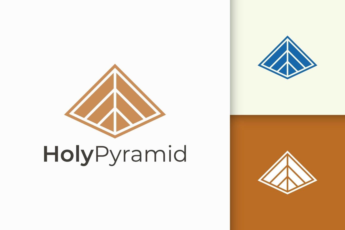 driehoekig piramide-logo in eenvoudige en moderne vorm geschikt voor technologiebedrijf vector