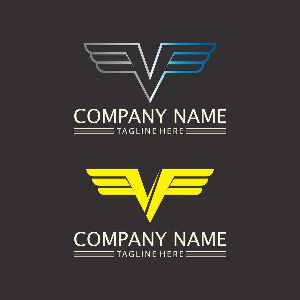 falcon logo sjabloon vector vleugels en lettertype logo ontwerp