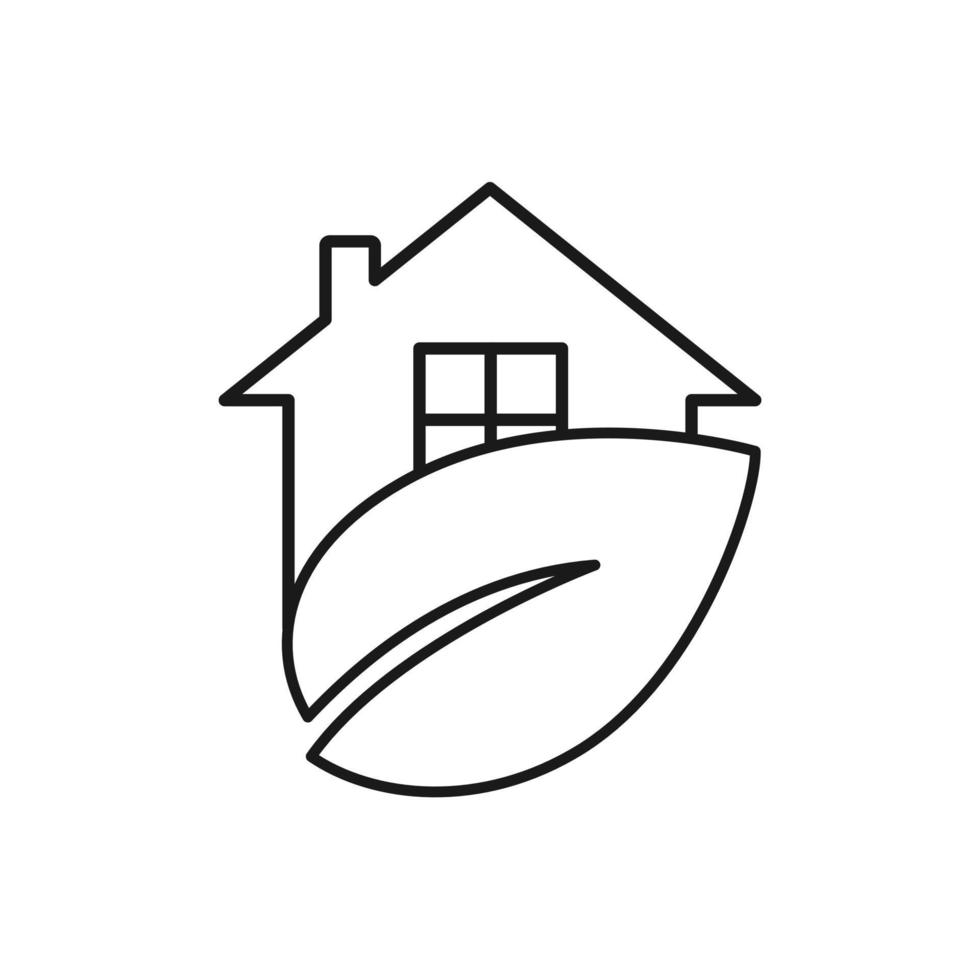 eco huis logo sjabloon vector pictogram plat ontwerp