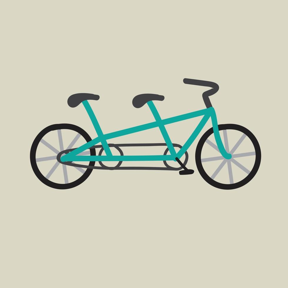 doodle uit de vrije hand schets tekening van een fiets plat ontwerp. vector