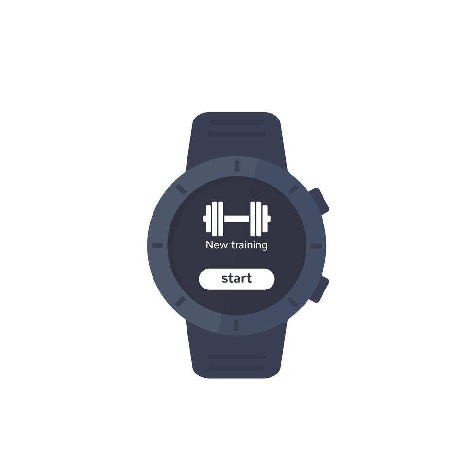 slim horloge met fitness-app, ui-ontwerp vector