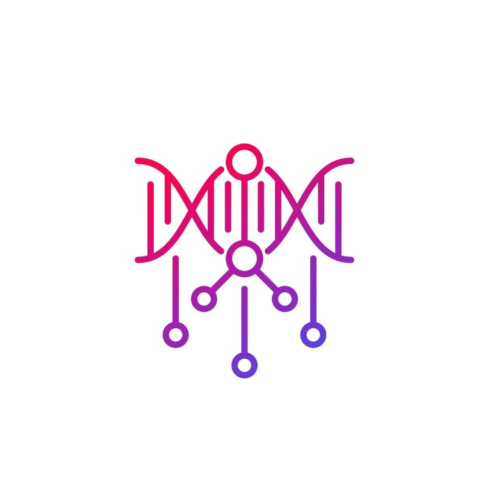 dna modificatie lijn icoon op wit vector