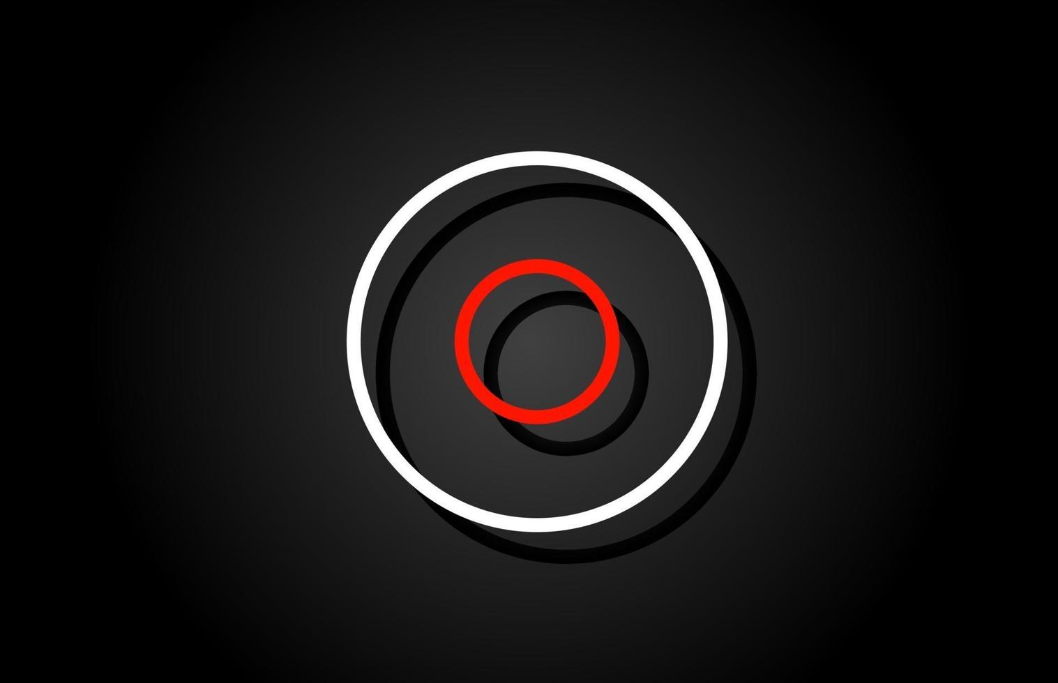 wit rood letter o alfabet logo ontwerp pictogram voor bedrijf vector