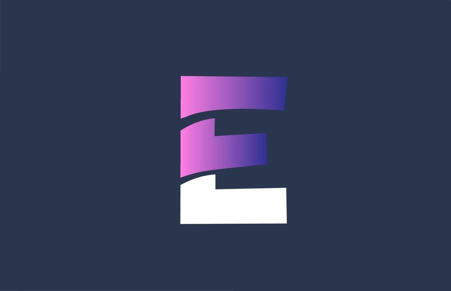 roze alfabet blauw e letter logo ontwerp pictogram voor bedrijf business vector