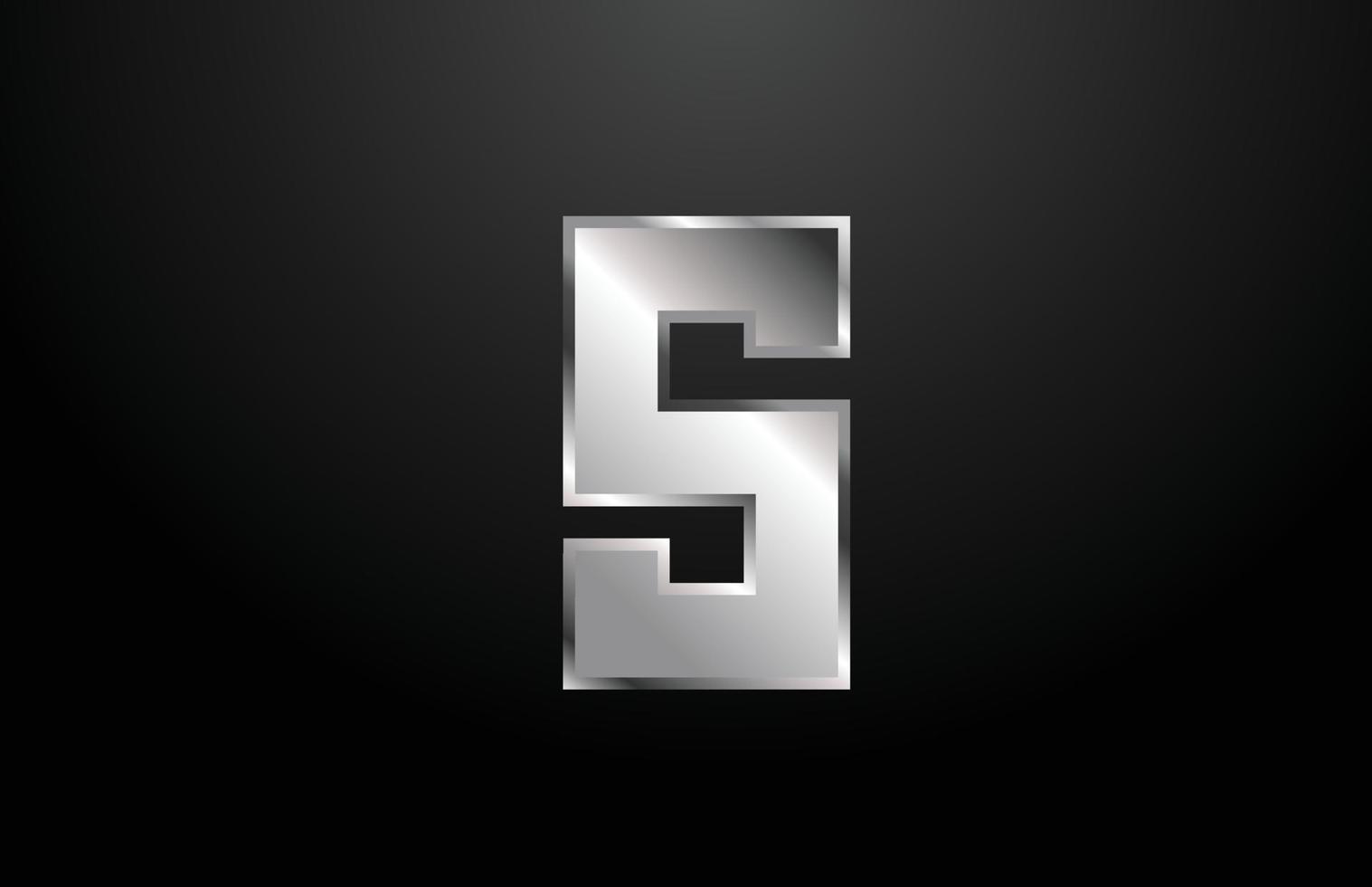 zilver metalen alfabet letter s logo pictogram ontwerpsjabloon vector