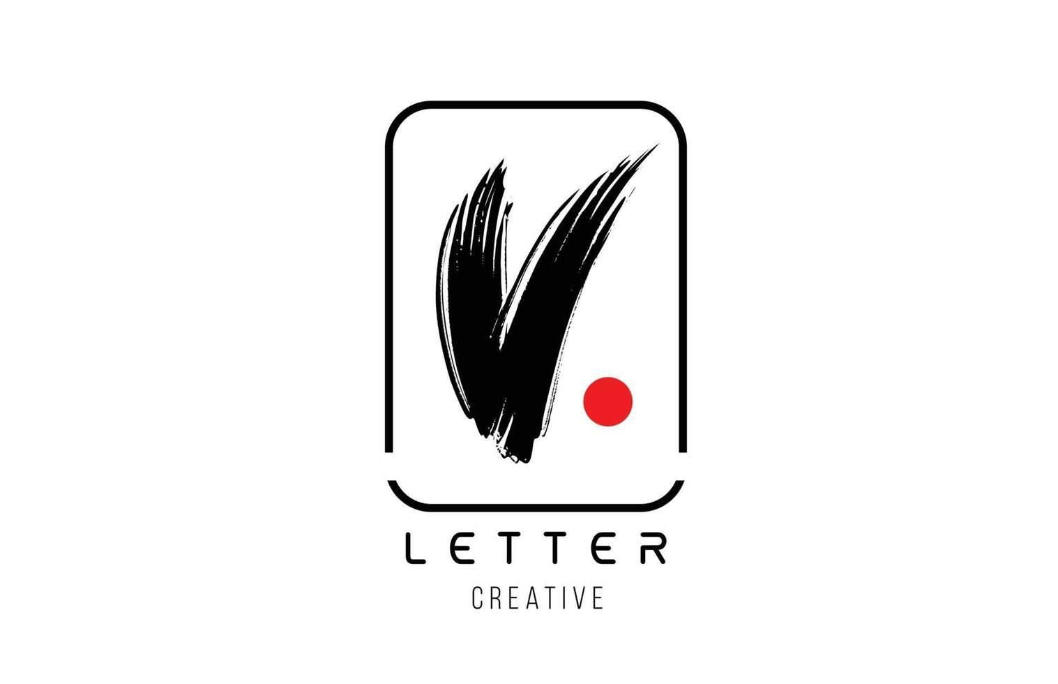 letter alfabet v grunge grungy borstel ontwerp voor logo bedrijf icon vector