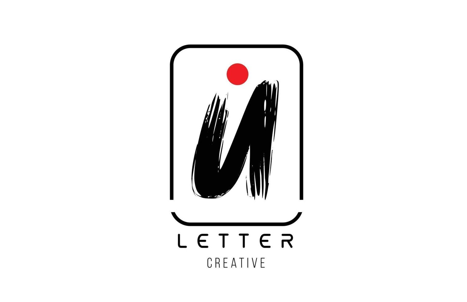 letter alfabet u grunge grungy borstel ontwerp voor logo bedrijf icon vector