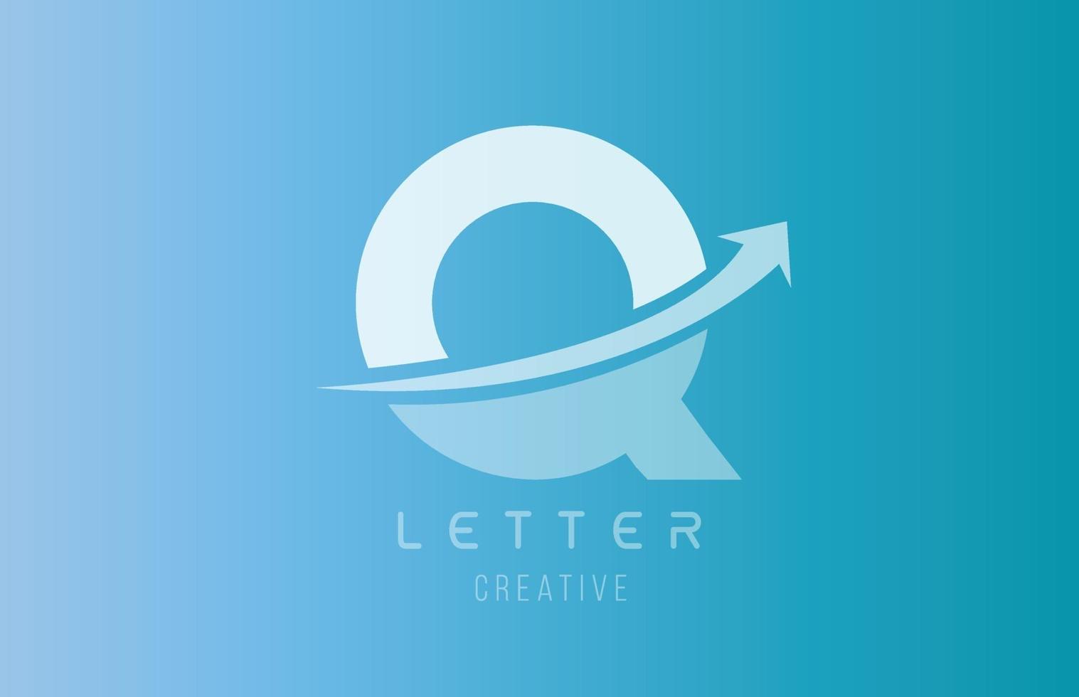 q alfabet letter logo in blauw witte kleur voor pictogram ontwerpsjabloon vector