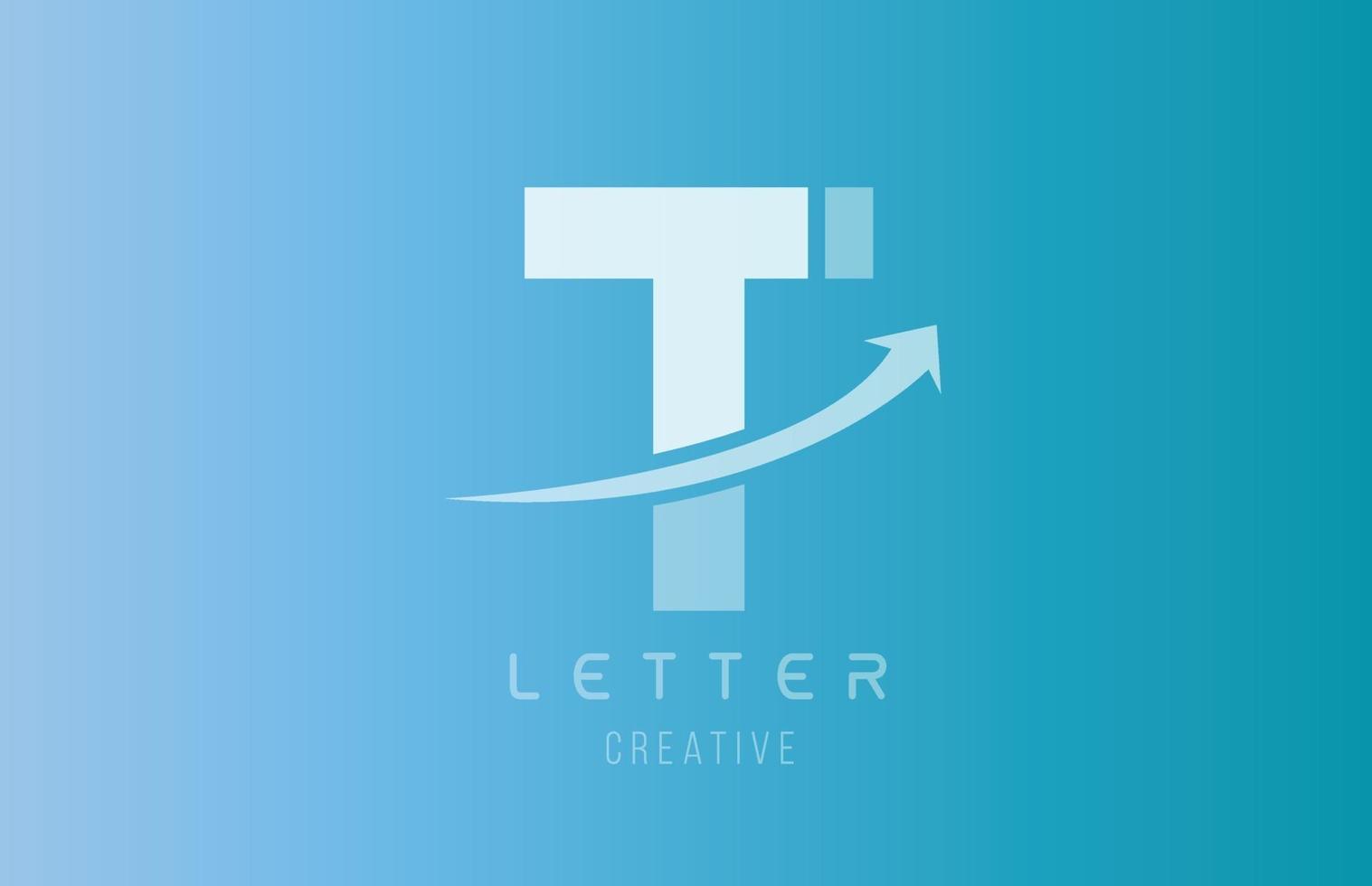 t alfabet letter logo in blauw witte kleur voor pictogram ontwerpsjabloon vector