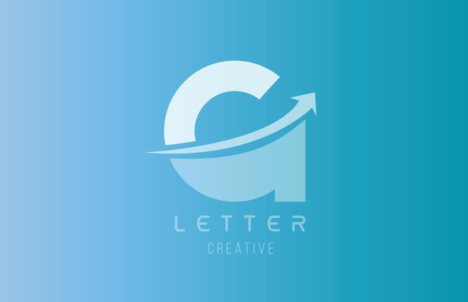 g alfabet letter logo in blauw witte kleur voor pictogram ontwerpsjabloon vector