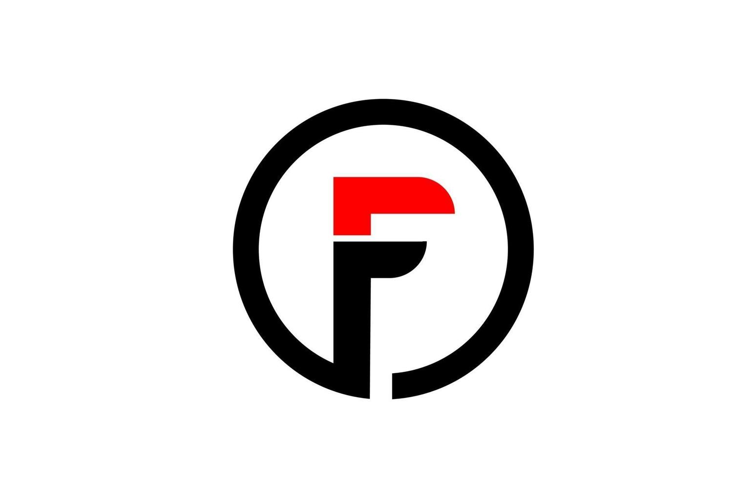ontwerp van cirkel alfabet letter f voor bedrijfslogo icoon vector