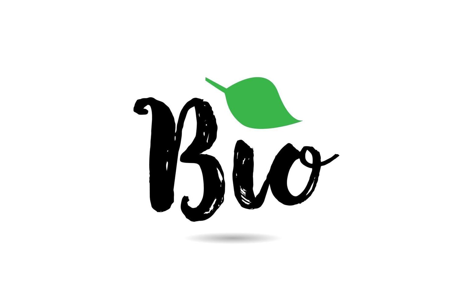 tekstwoord met groen blad voor logo typografie ontwerpsjabloon vector