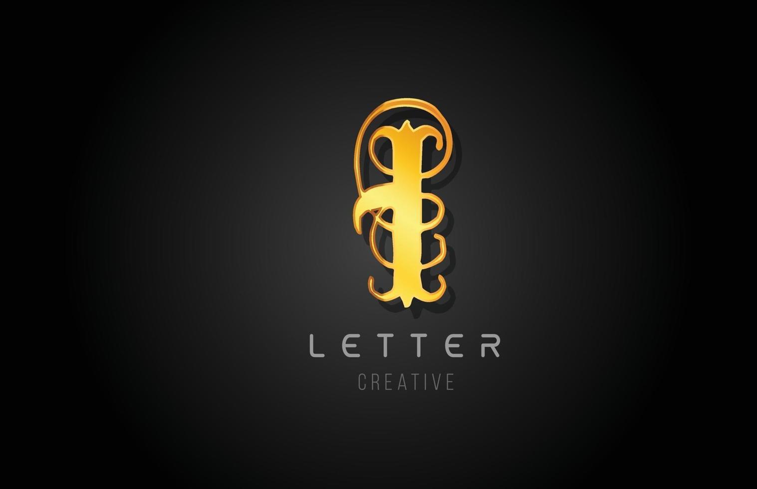 ik gouden letter alfabet ontwerp voor logo bedrijf icoon vector