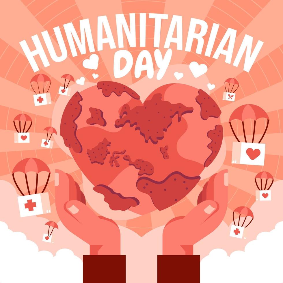 wereld humanitaire dag achtergrond vector