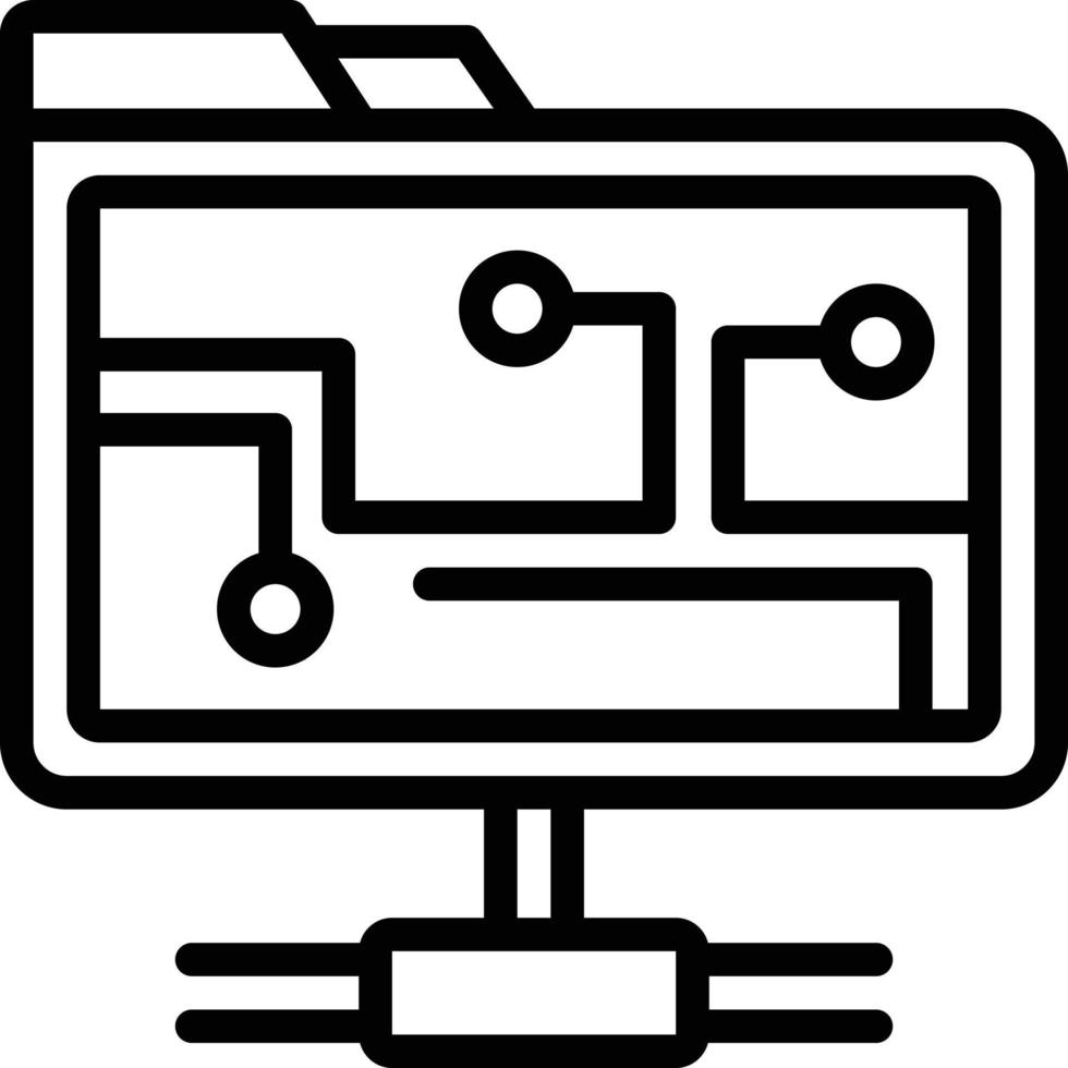 lijnpictogram voor netwerkmap vector