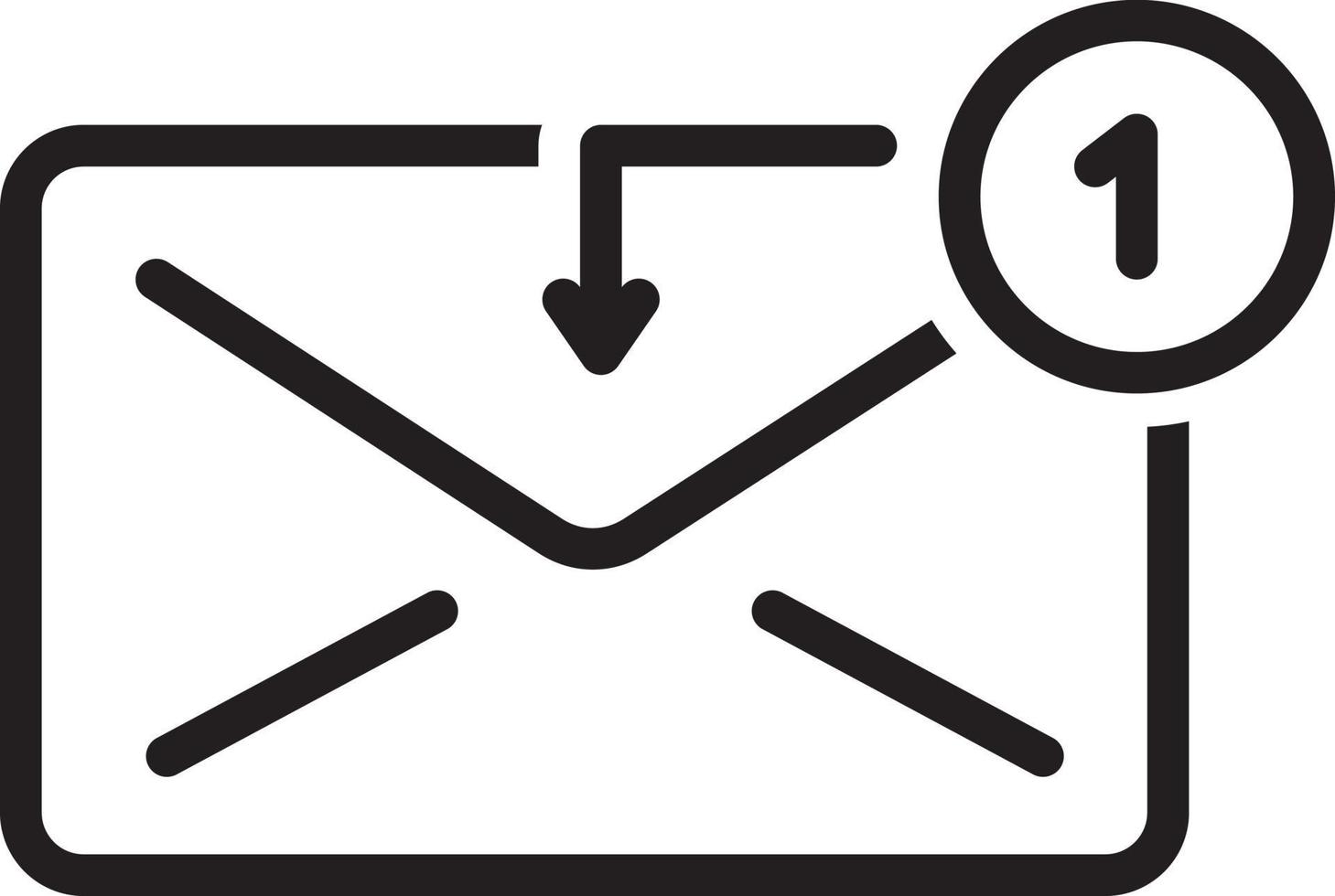 lijnpictogram voor inbox vector